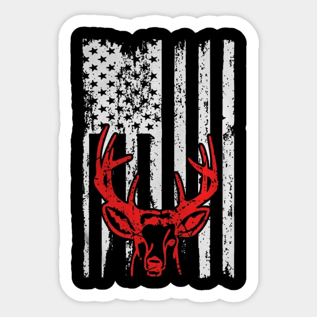 HUNTING HUNTER OUTDOORS USA FLAG PRIDE Sticker by geromeantuin22